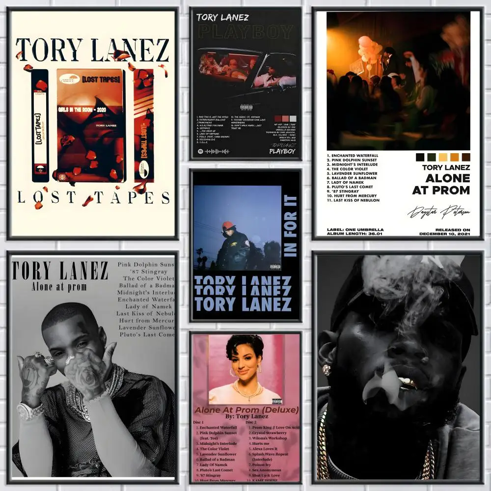Rapper T-Tory Lanez Gemälde, Kalligraphie, rahmenloses Leinwand-Poster, Wandkunst, perfekt für Flur, Heimdekoration, Urlaubsgeschenke