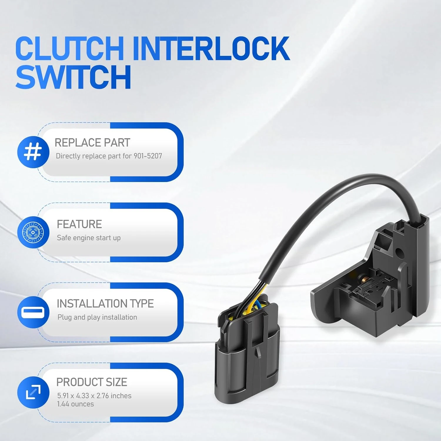 901-5207 Clutch Interlock Switch Compatible with Freightliner Cascadia 2008-2020 Safe Engine Start-Up Clutch Switch
