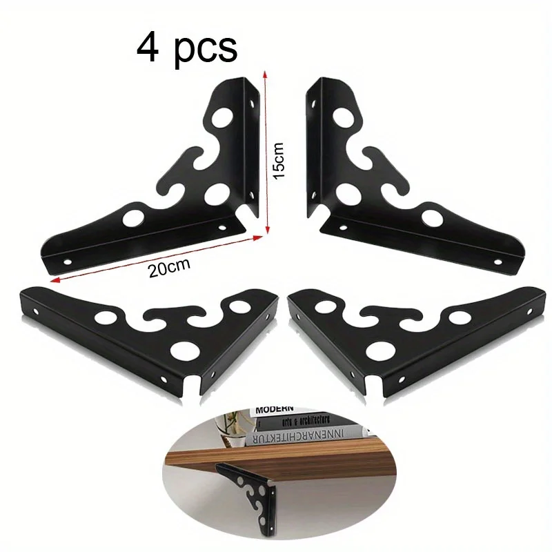 

4pcs Triangle Shelf Bracket Bench Table Support Wall Mounted Heavy Duty Solid Bracket Triangle Bracket 90 Degree with Screws