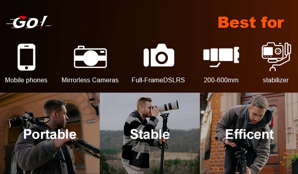 COMAN M1S Carbonfaser-Einbeinstativ Leichtgewichtige Schnellwechselplatte DSLR-Kamera Reisestativ Ein-Klick-Hebesystem – Detail 5