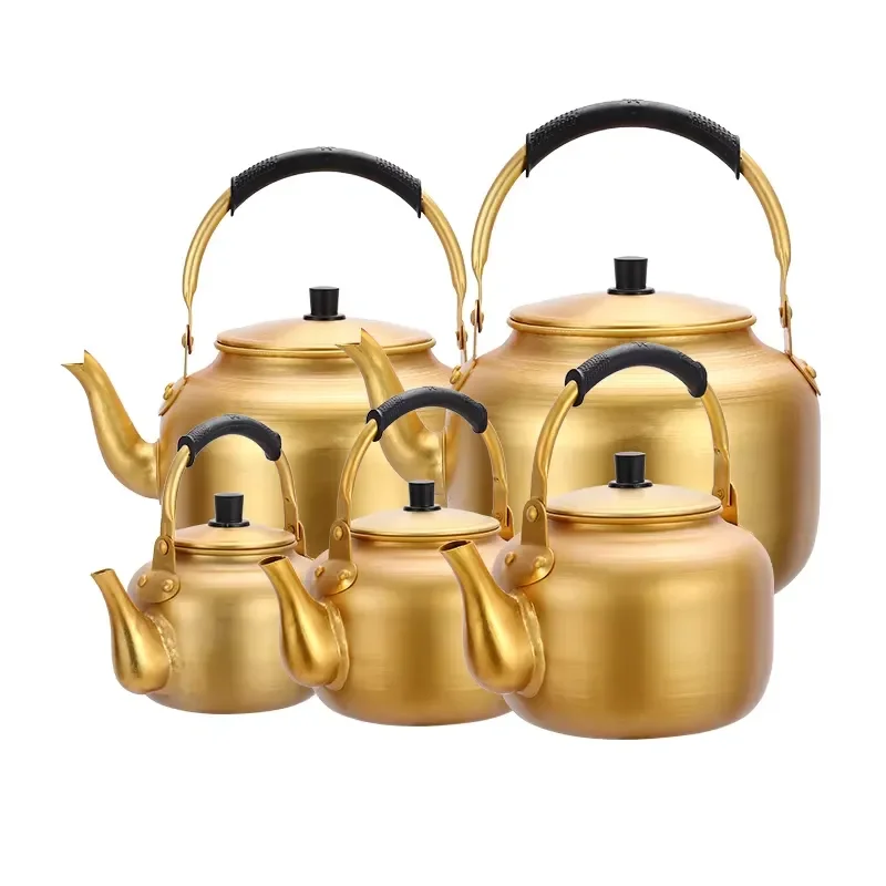 1L Yellow Aluminum Kettle Large Capacity Gas Stove Cookware Kitchen Utensils Hot Sale Direct Factory Supply Durable Pot Large