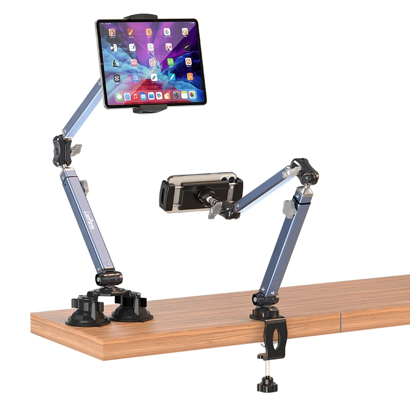 Lanparte Aluminum Alloy Desk Tablet Mount for iPad Portable Monitor 4.7-15.6'', Tablet Arm Holder, Compatible All iPad Pro 12.9
