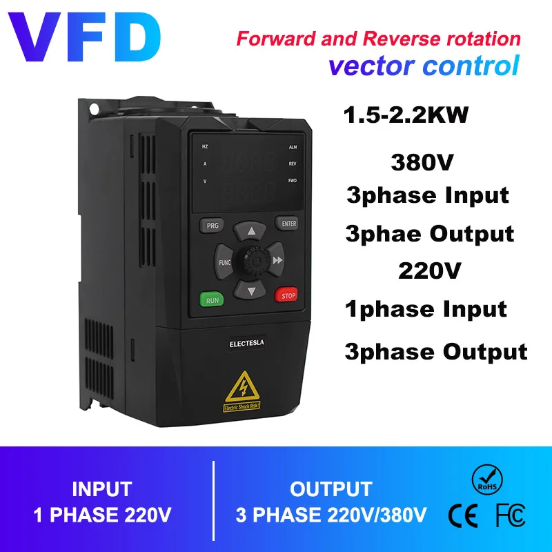 ES280 380V Or 220V Economical VFD Variable Frequency Drive Converter Inverter 1.5/2.2KW Motor Speed Controller