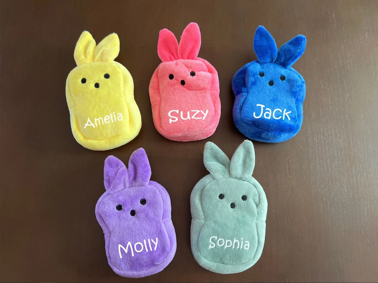 Personalized Easter Money Holder, Custom Easter Basket Stuffers, Card Lipstick Wallet, Easter Bunny Plush Coin Purse, Key bags