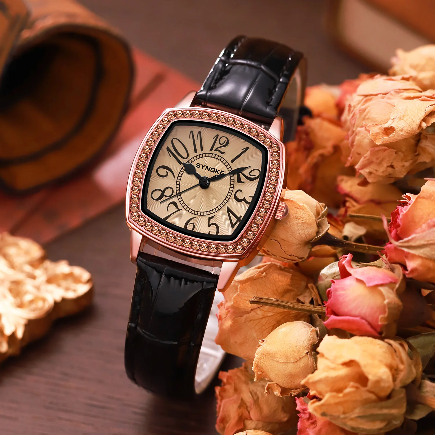 Quartz Movement Watches Women Retro leather Bracelet Clock Luxury Ladies Wristwatch Dress Watch Female Clock Reloj mujer