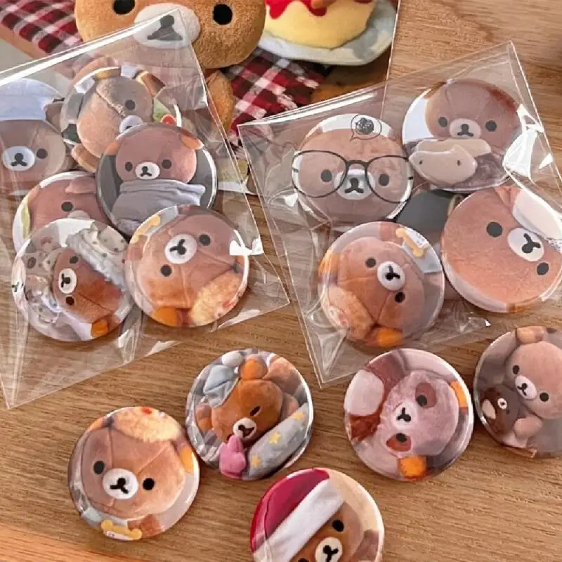 25 مللي متر Rilakkuma شارة صغيرة ريترو ستايل بروش يده حساب الديكور الملابس و itabag الديكور انمي ياباني المحيط