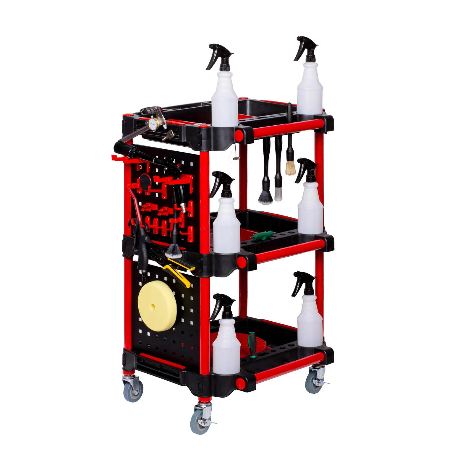 Hot-selling Hairdressing Rolling Storage 3 Layer Platform Hand Plastic Tool Trolley Workshop Cart Wheel Stainless Steel