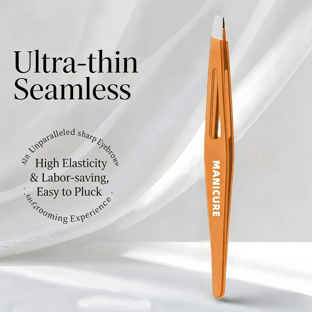 1pc Professional Stainless Steel Tweezers With Slanted Eyebrows And Facial Clips Durable And Hypoallergenic Eyebrow Clip