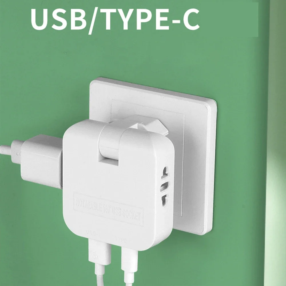 180 درجة قابلة للطي 4 في 1 الاتحاد الأوروبي محول القابس الاتحاد الأوروبي تمديد شواحن مع USB ونوع C ميناء محول الطاقة الأوروبي المقبس المخرج