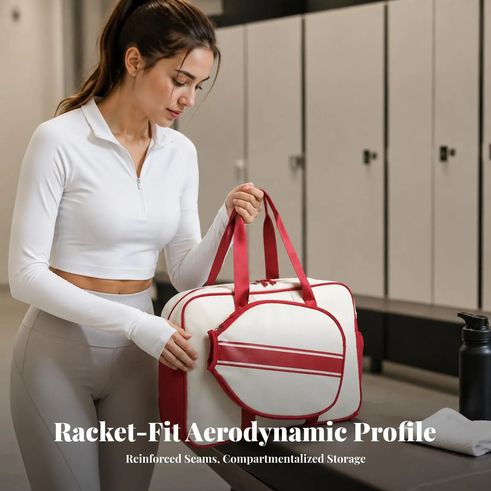 Lightweight Badminton Racket Bag with Wet Dry Separation for Pickleball Tennis Gym Workout Travel Carryall