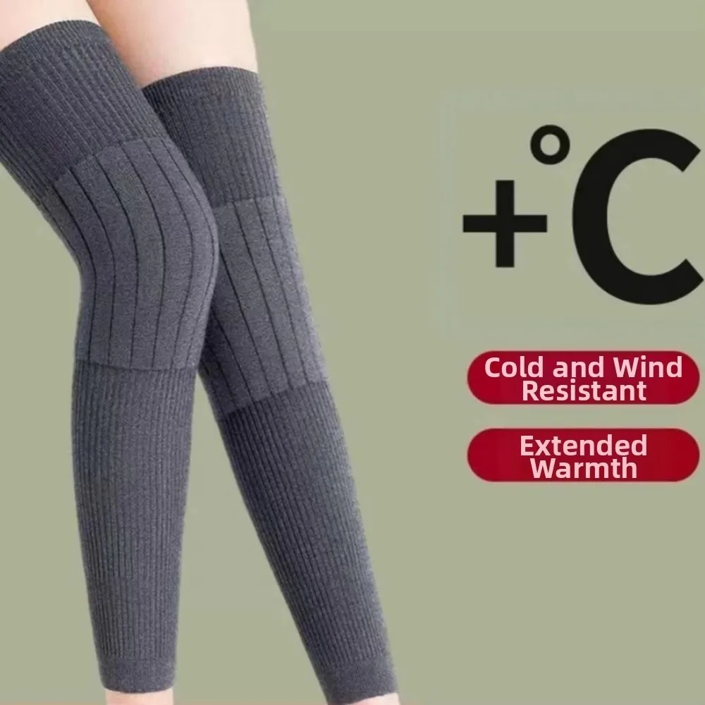 Universal Cold-proof Warm Knee Pads Windproof Soft Thermal Leg Warmers Comfortable with Straps Winter Knee Brace Old Cold Legs