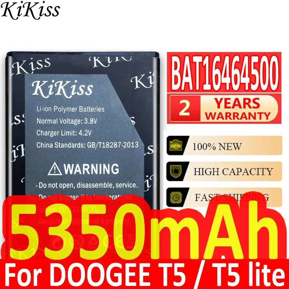 Для Doogee T5 Lite аккумулятор для мобильного телефона высокой емкости с надежным питанием 5350 мАч BAT16464500
