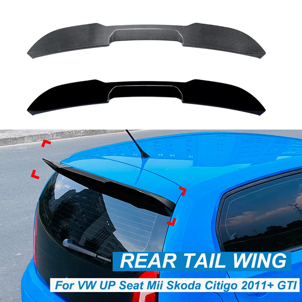 Glossy Black Rear Top Tail Wing Spoiler Car Body Kit Modification For Volkswage UP Seat Mii Skoda Citigo GTI 2011+