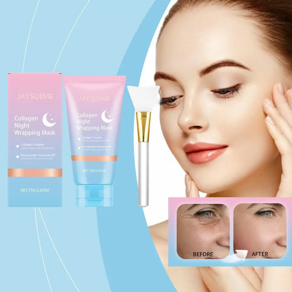 

Collagen Night Wrapping Peel Off Mask Hydration Anti-Aging Reduce Sagging Increase Skin Elasticity Face Korean Skin Care 75g
