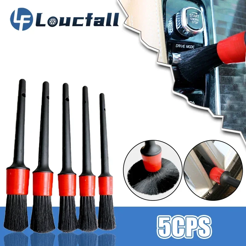 1/3/5Pcs Detailing Brush Set Boar Hair Bristles Brush Car Cleaning Auto Detail Tools Dashboard Air Outlet Cleaning Wheel Brush