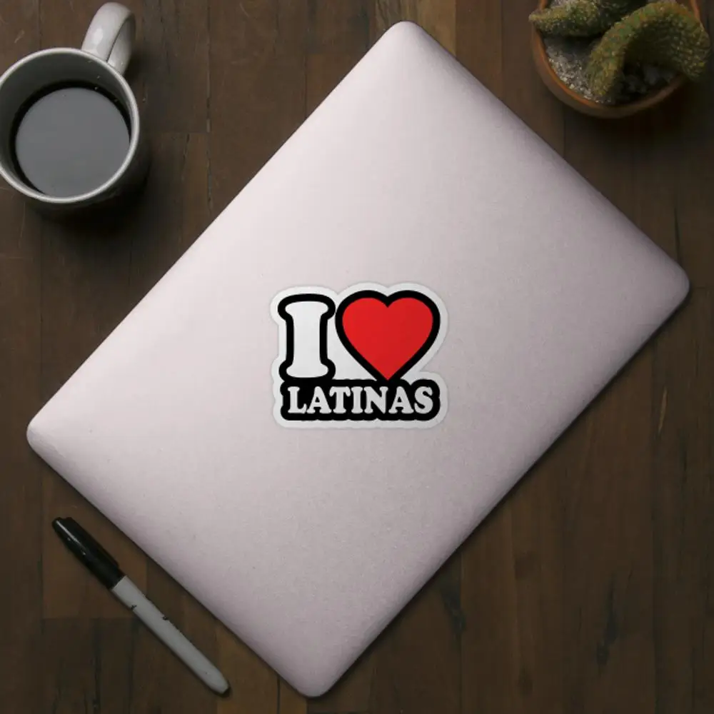 Ik Hou Van Latinas Sticker Voor Laptop Decor Slaapkamer Auto Schattige Cartoon Kunst Modieuze Openbare Koffer