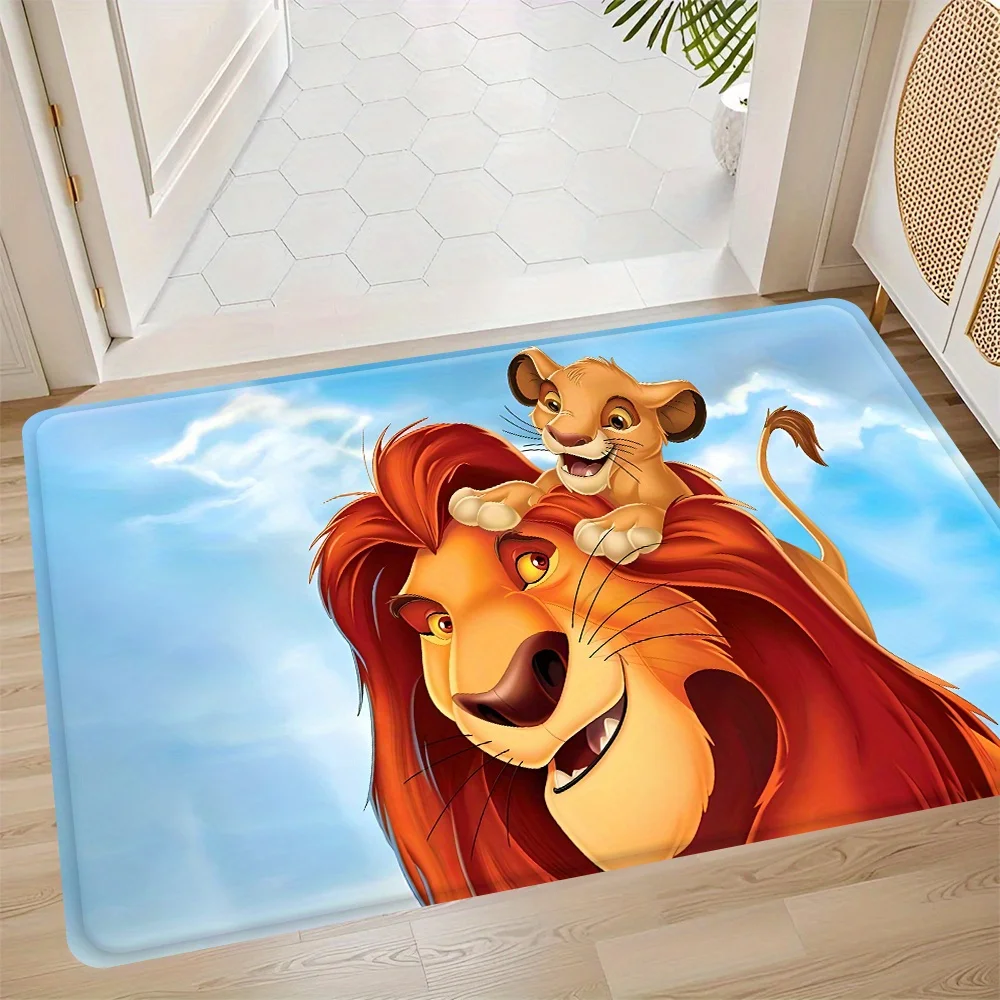 Felpudo de tela con cara del Rey León para el Día de la Madre de Ramadán, tapetes estampados, alfombra de poliéster antideslizante, resistente a las manchas, 1 ud.