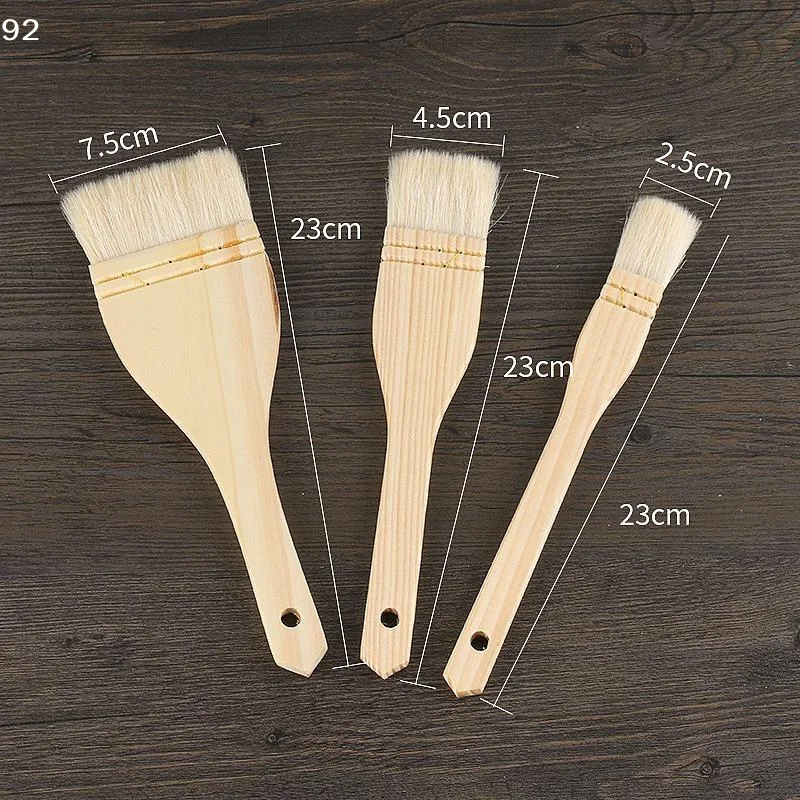 Wool Oiling Brush Set With Natural Polished Wood Handles, Suitable For Baking, Grilling, And Everyday Cooking.Century House