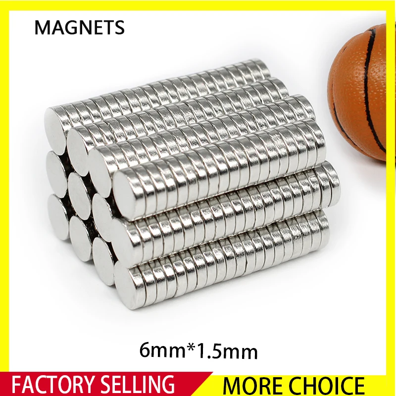 50/100/200/500/1000/1500PCS 6x1.5 Disc Strong Permanent Neodymium Magnets 6x1.5mm Thin Small Round Search Magnet 6*1.5 mm