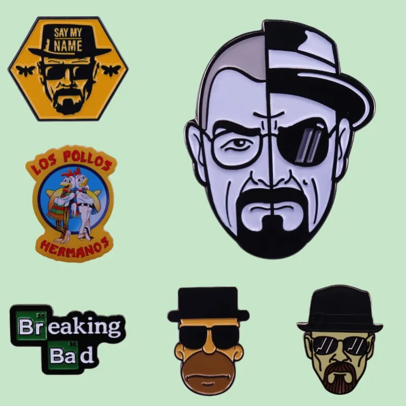 Superior Quality Gentleman Killer Pins BR BA Enamel Pins Movie Brooches Badges Clothes Denim Jewelry Gifts For Friends Wholesale