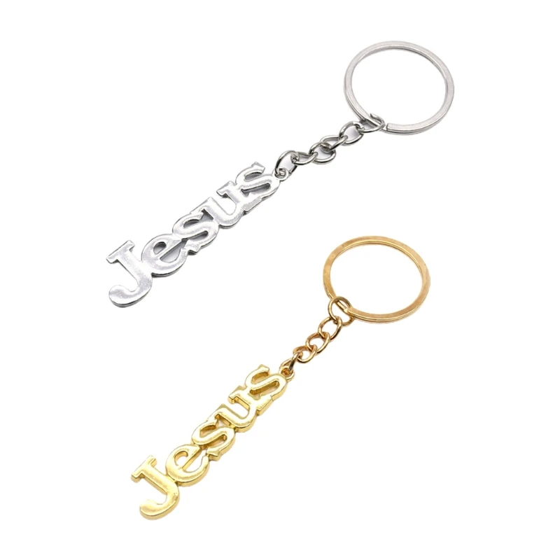 Prayer Christian Religion for Key Ring Holder Jesus Letters Metal Keychain Pendant Bag Jewelry Purse Accessories for Men