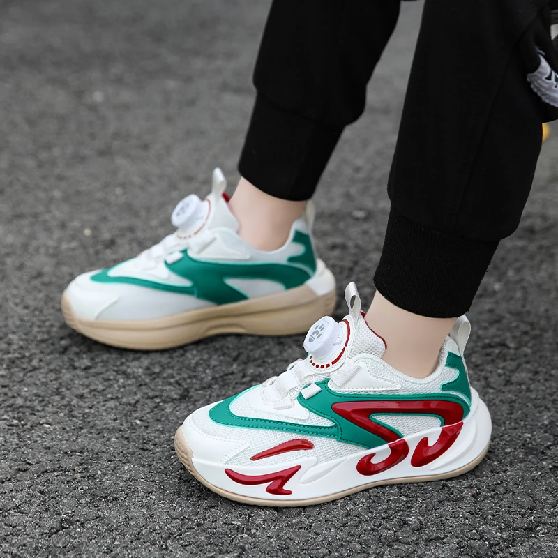 

Boys' shoes 2025 Autumn New style children's sports shoes with breathable mesh soft soled running shoes for boys and students