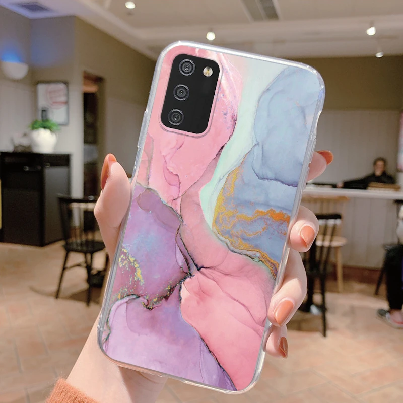 Transparent Back Cover For Samsung Galaxy A02S M02S Case Silicone Soft Clear Capa For Samsung A 02S Fundas Marble Pattern Case image 5