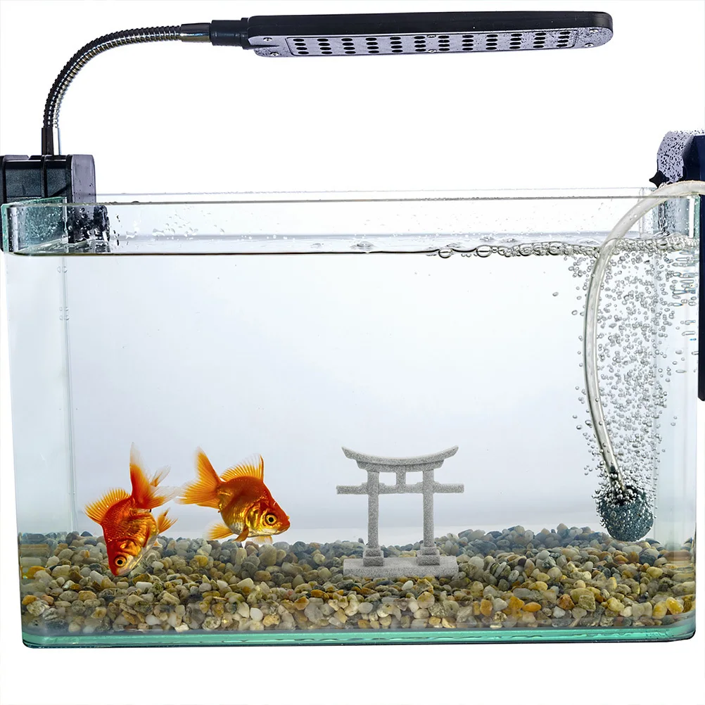 

2Pcs Bird Shrine Ornament Stone Torii Gate Sculpture for Aquarium Fish Tank Decor Underwater Landscape Micro Garden Craft Zen