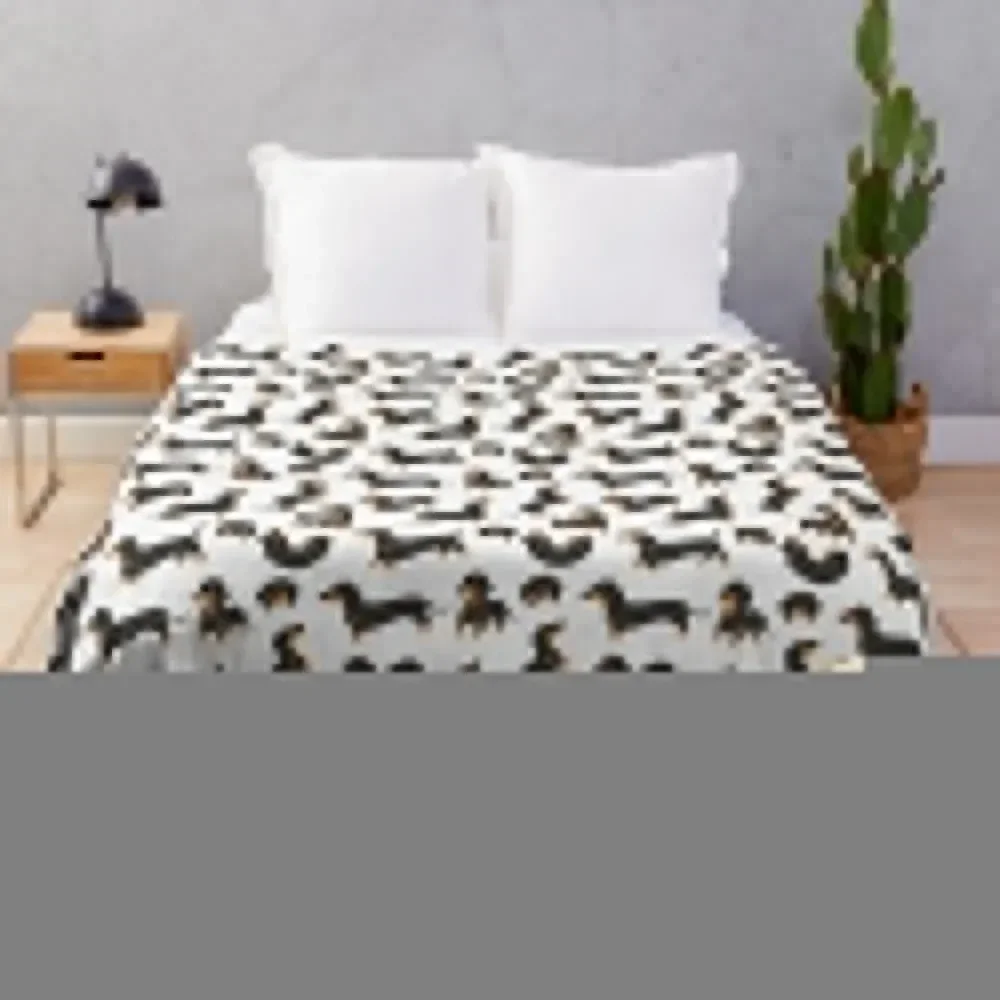 

Cute dachshund dogs Throw Blanket Flannel Bed covers Blankets