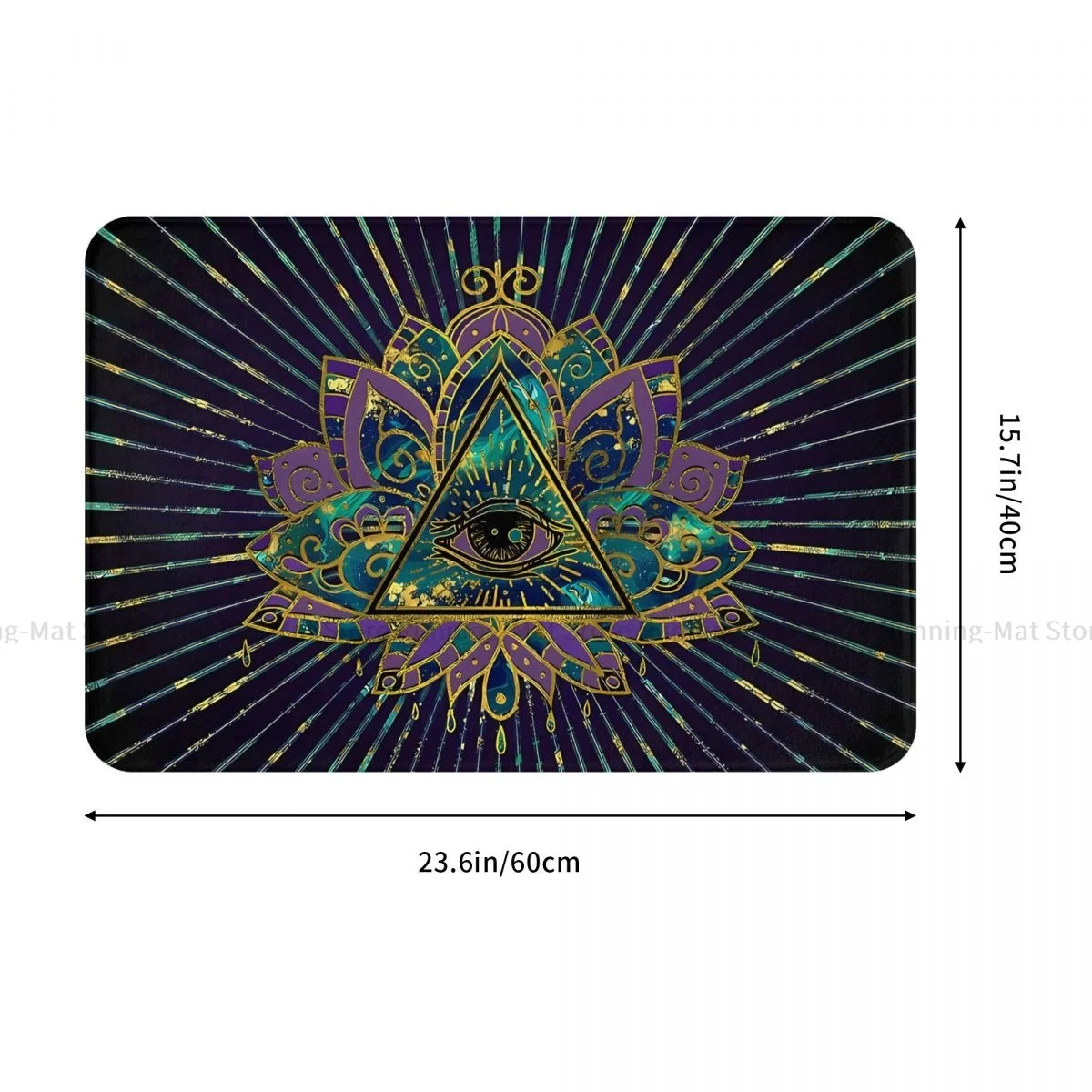 Illuminati Non-slip Doormat Bath Mat All Seeing Mystic Eye In Lotus Flower Balcony Carpet Welcome Rug Home Decor