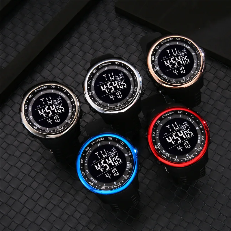 UTHAI CE124 Waterproof Nightlight Alarm Clock Sports Men\'s Electronic Watch Fashion Creativity Multifunctional Electronic Watch