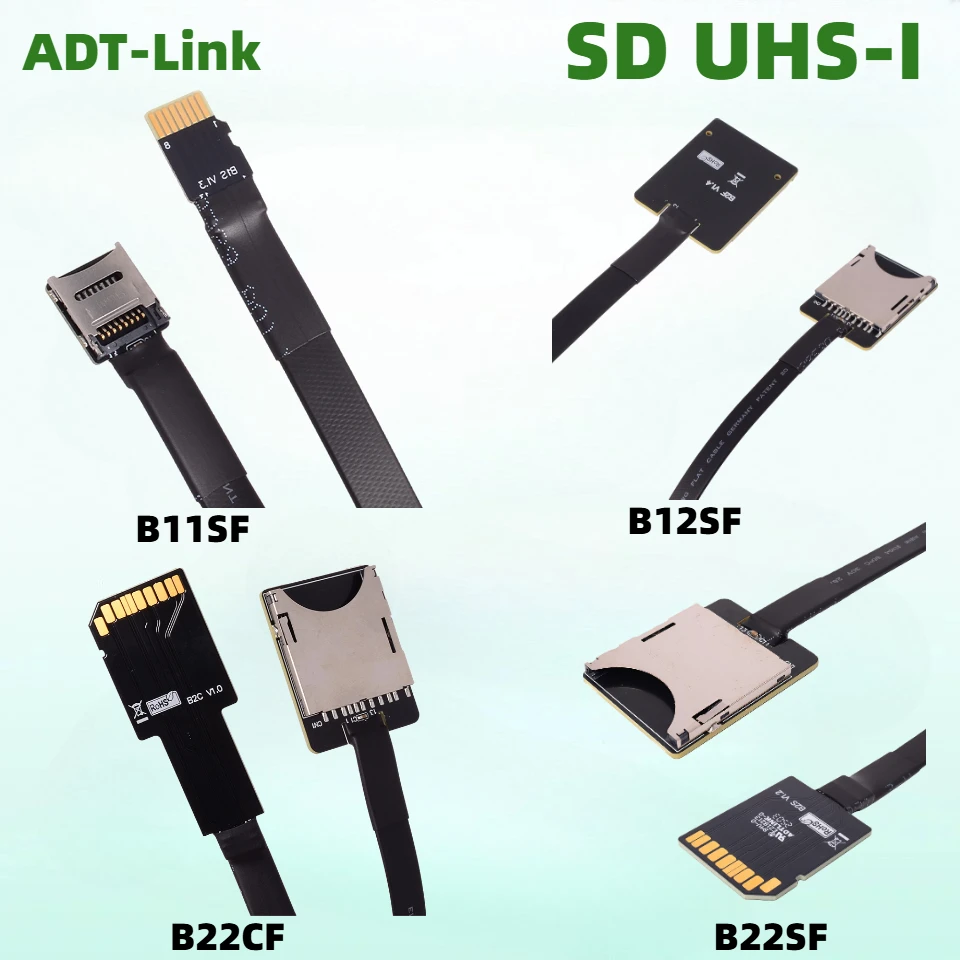 ADT B11SF TF to MicroSD SD Card Extension Cable Extender Support SDHC SDXC UHS-I Full-speed Stable No FPC Card Reading Test Line