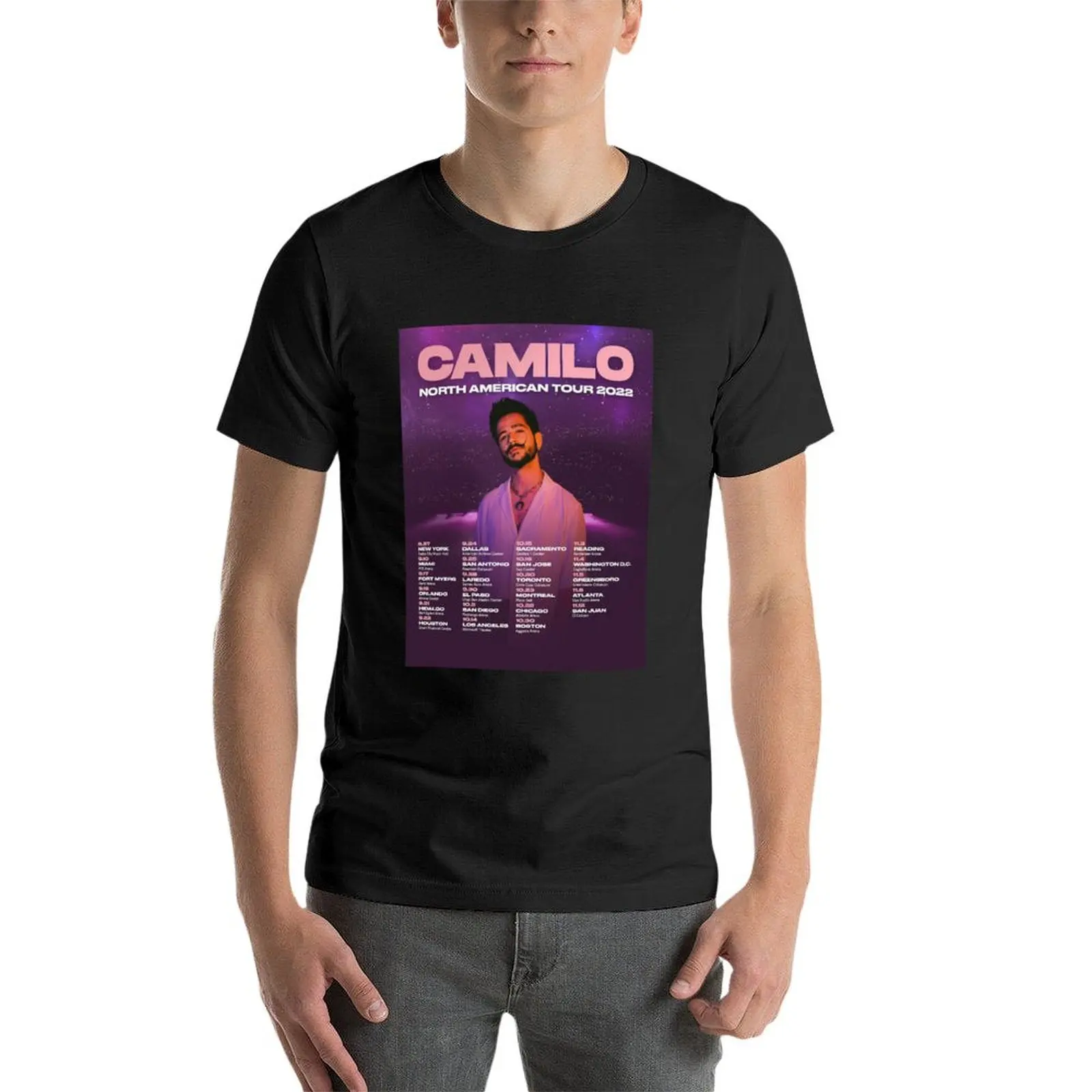 Camiseta del Tour de América del Norte para hombre, tops de verano, ropa lisa y bonita para fanáticos del deporte, camisetas grandes y altas, 2022