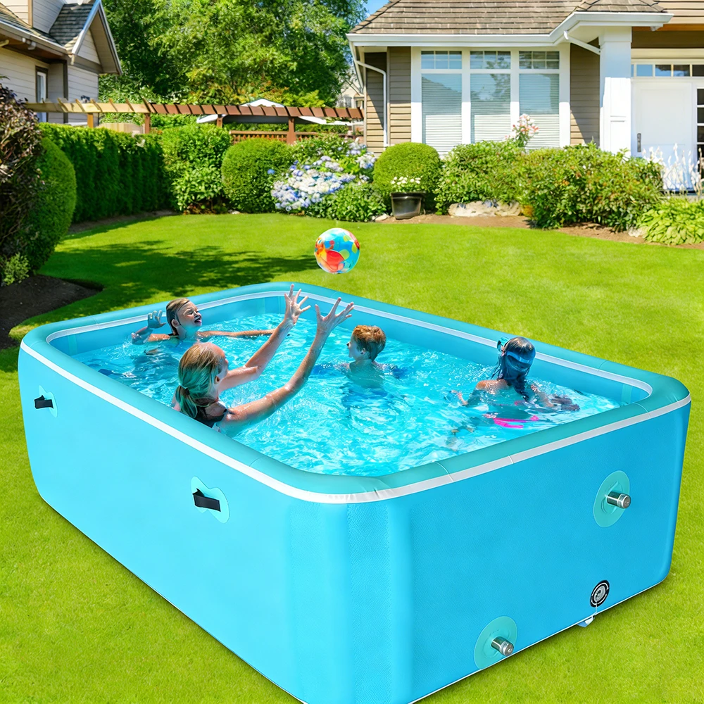 Retail Portable Drop Stitch Inflatable Swimming Pool with Cover Ready for Single Unit Shipping