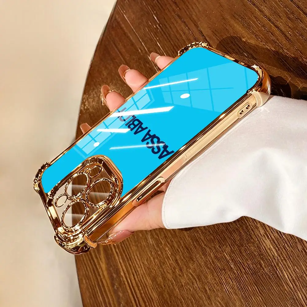 A-Assa A-AbloyES Phone Case For iphone 18 17 16 15 14 13 12 11 Pro Max Plus Transparent Electroplated Drop-proof