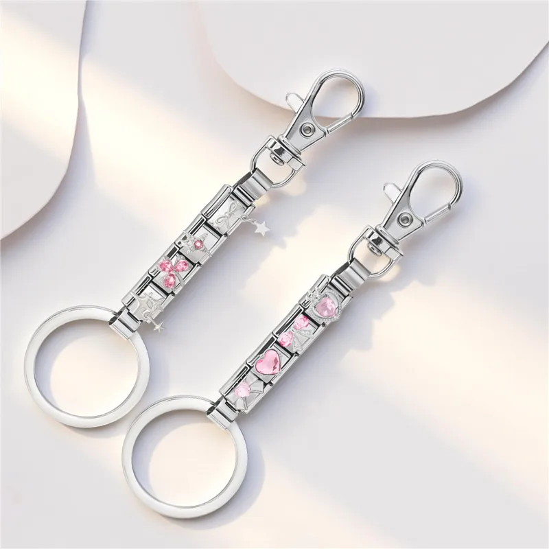 Fashion Bow Butterfly Star Module Bracelet Keychain Bag Key Pendant Personalized Keyring Italian Charm DIY Making Jewelry Gifts