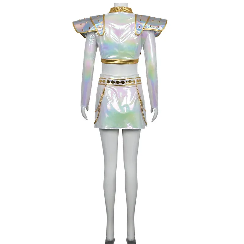 CyAnime K-Pop 악마 사냥꾼 코스프레 조이 의상 가발 화이트 무대 의상