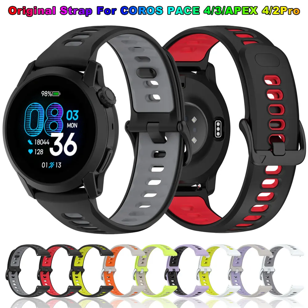 22mm Silicone Official Watchbadn For COROS PACE 4 Strap For COROS 3/APEX 4 42mm/46mm/APEX Pro/2 Pro Breathable Sport Bracelet