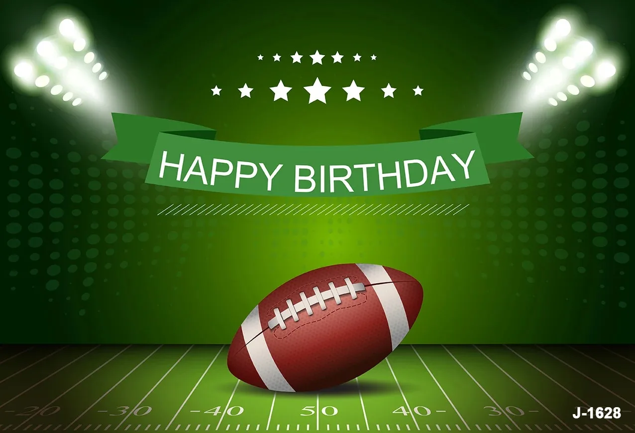 Game Time Sports Rugby American Football Touch Down Backdrops Photographic Happy Birthday Balloons Playgrounds Field Backgrounds