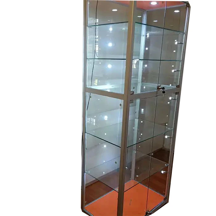 Custom.Orange Sieraden Glazen Display Rack & Display Glazen Planken vitrine Sigaar Vitrinekast