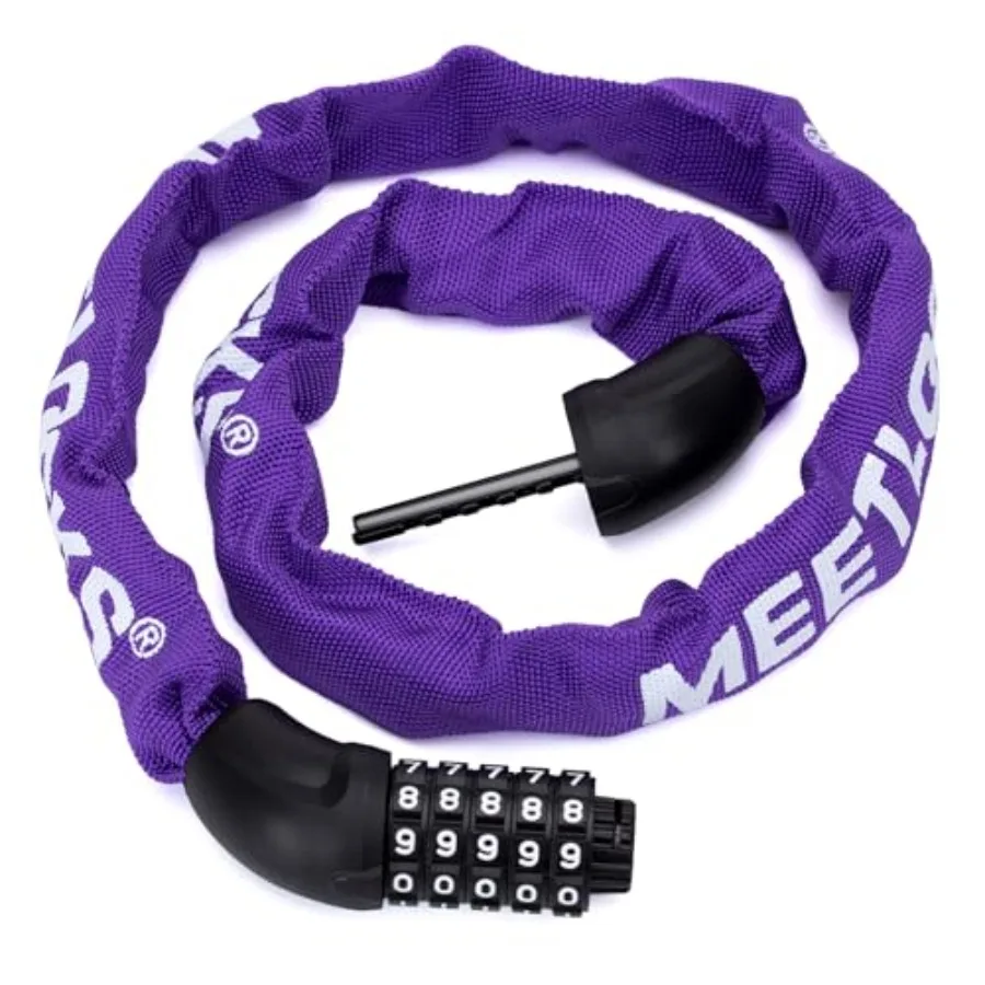 

Bike Chain Lock, 3.2 Feet Long 5 Digit Combination High Security Anti Theft Lock, Heavy Duty Resettable Keyless Bicycle Lock fo