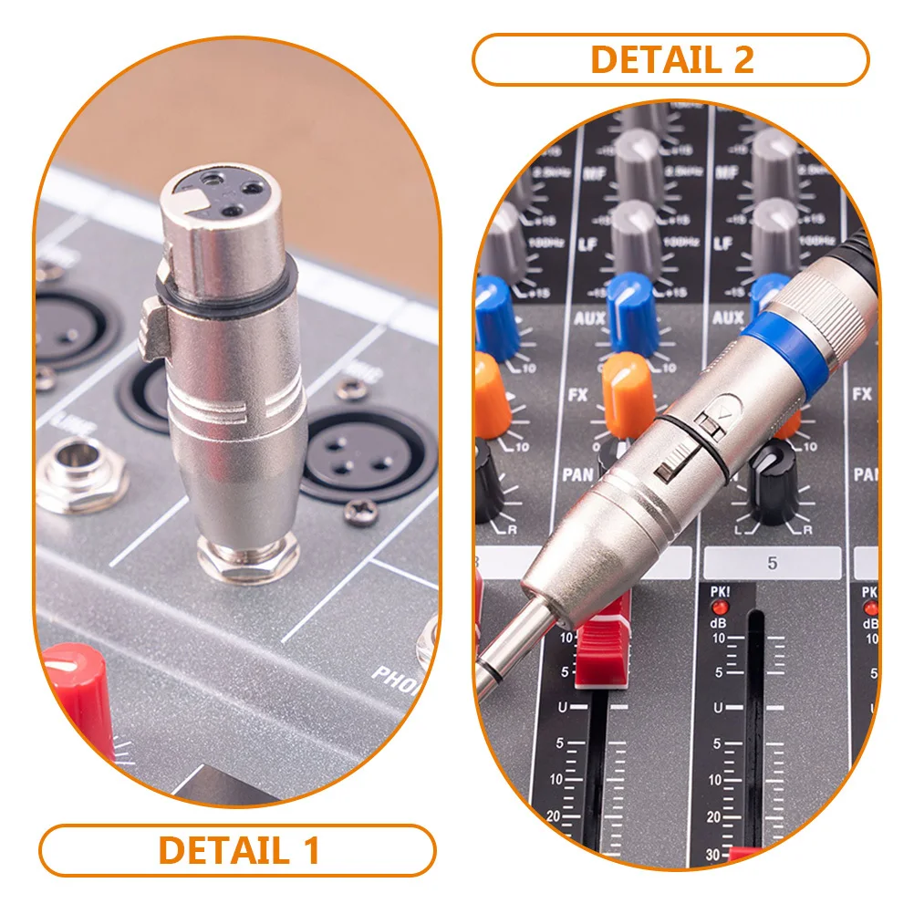 

4Pcs Microphone Audio Adapters 6.35mm Stereo Headphone Adapter Male to Female Jack Adapter for Sound Cards Electric Guitars