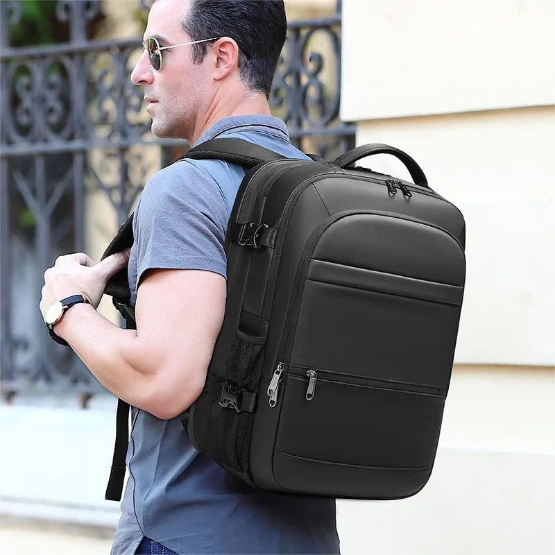 Imagem -06 - Multifuncional Unisex Impermeável Expansível Mochila de Negócios Grande Capacidade Bolsa de Viagem Computador Portátil Carregamento Usb Simples