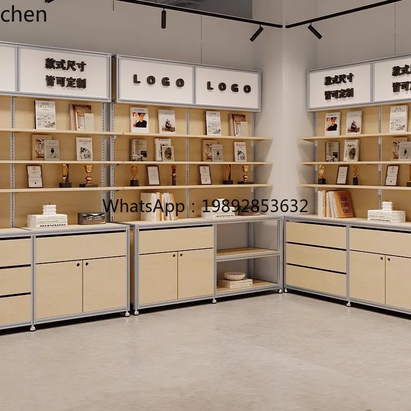 ZMLOcean Board Display Shelf File Storage Exhibition Bookshelf Creative Sample Display Cabinet Storage Rack