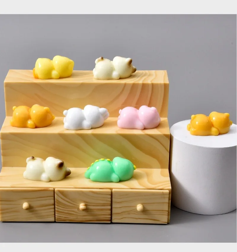 Cute Sleeping Animal Mini Figurines Pig Dinosaur Rabbit Bear Chick Miniature Ornaments Car Dashboard Decor Home Desktop  Gift