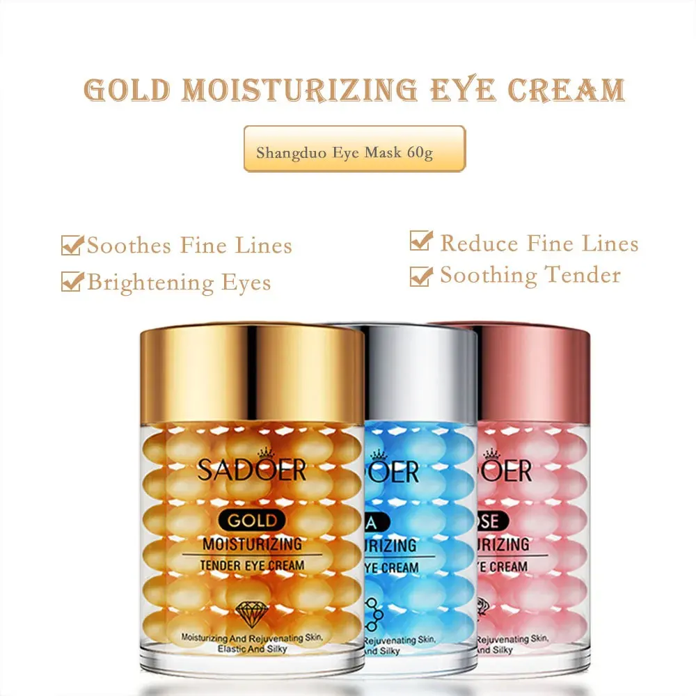 24K Gold Moisturizing Eye Cream Anti Wrinkle Fade Dark Eye Circles Hyaluronic Acid Eye Cream Health Beauty Skin Care Product