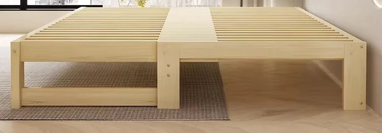 Folding sofa bed dual-purpose solid wood household living room small apartment tatami single simple pull push-pull retractable
