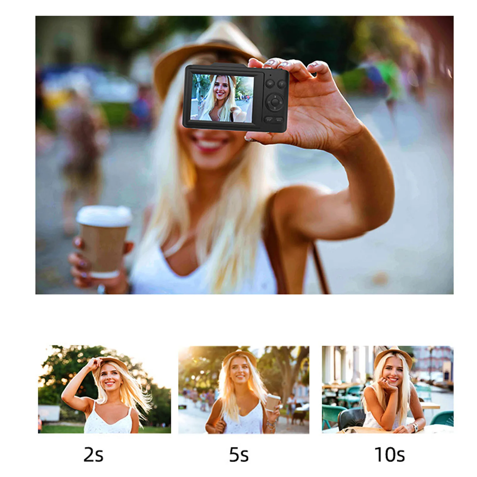 4K Digital Camera for Photography Autofocus 48MP HD Camera with Anti Shake 16X Digital Zoom 2.8 Inch Screen Auto Focus 4K Camera