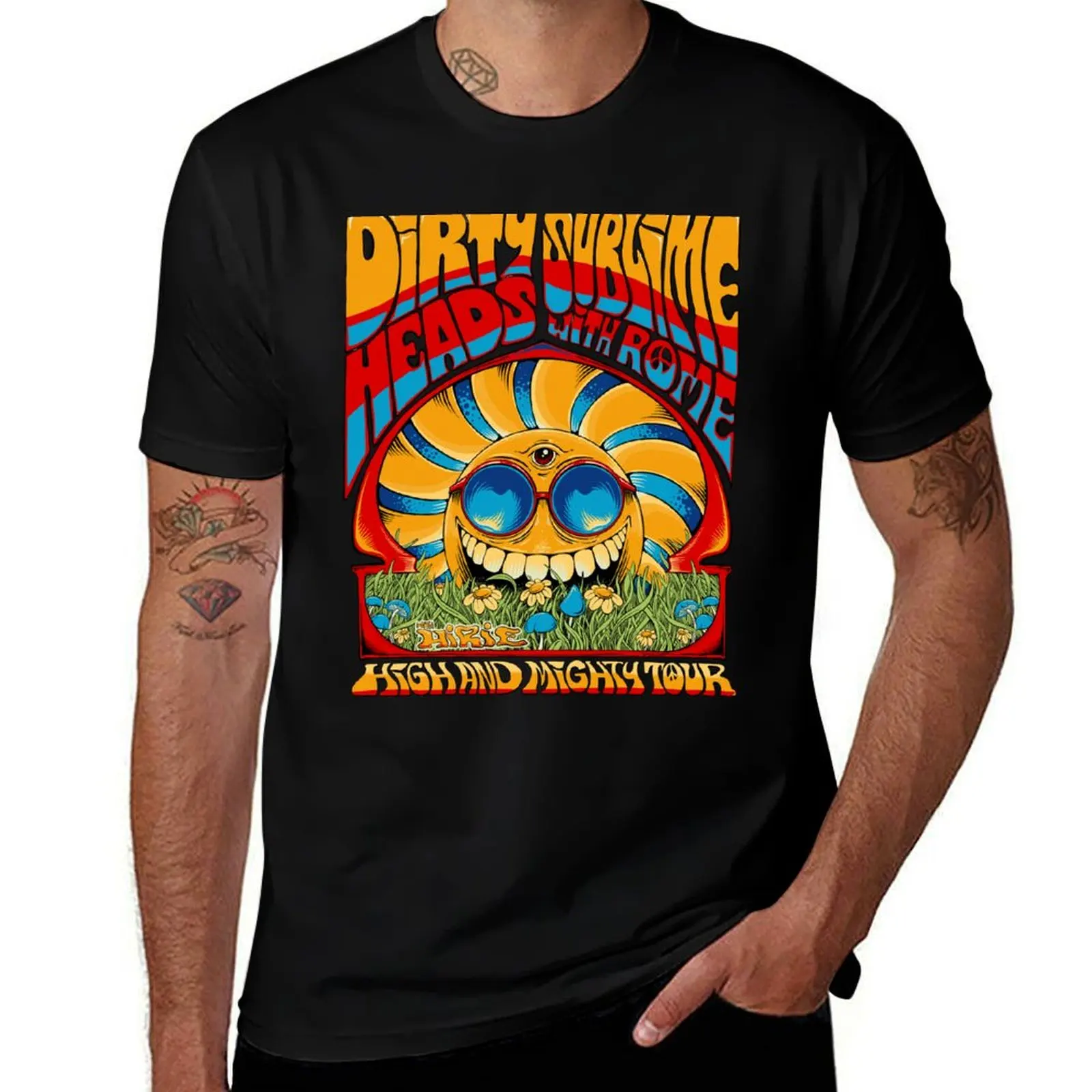 

Футболка Sublime with American and Mighty World Tour, милая одежда, необходимая футболка, черные мужские футболки