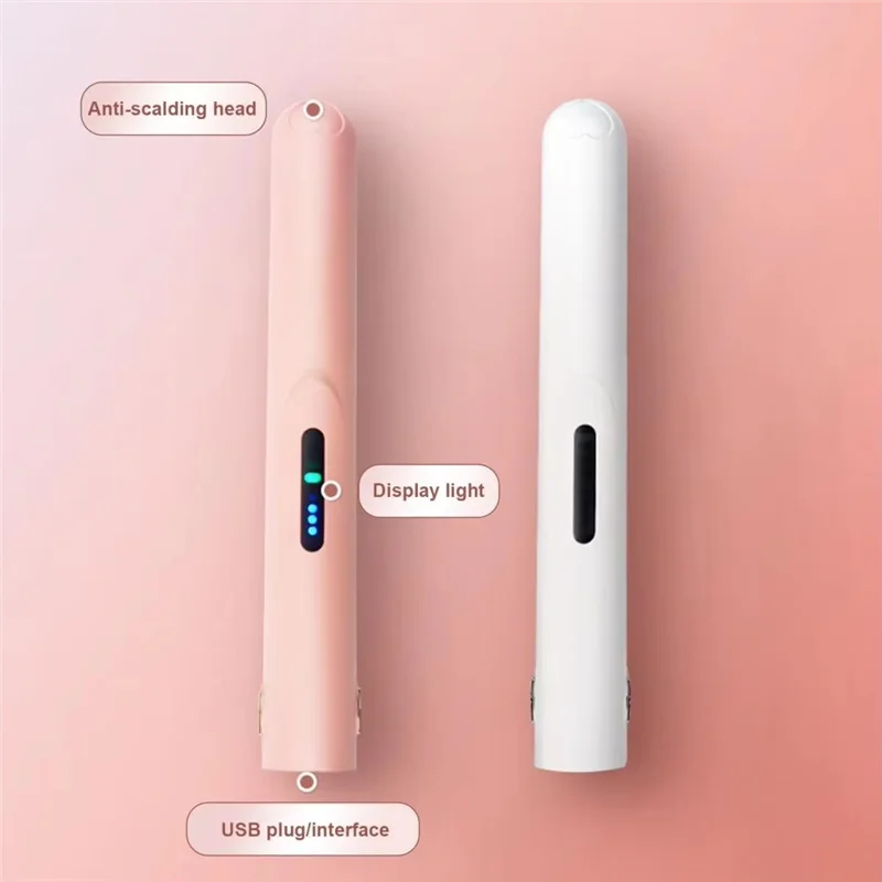 AT28-Беспроводная щипцы для завивки волос, перезаряжаемая от USB, быстрый нагрев, аккумулятор большой емкости, портативная мини-щипцы для завивки волос для женщин A